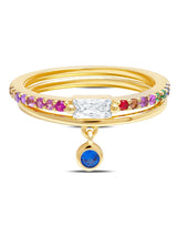 C by CRISLU - Multicolor Bezel Charm Rings - CRISLU