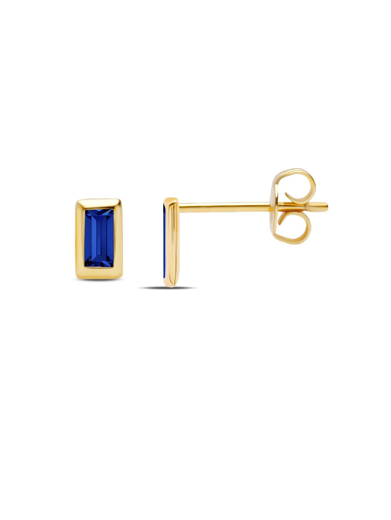 C by CRISLU - Sapphire Baguette Studs - CRISLU