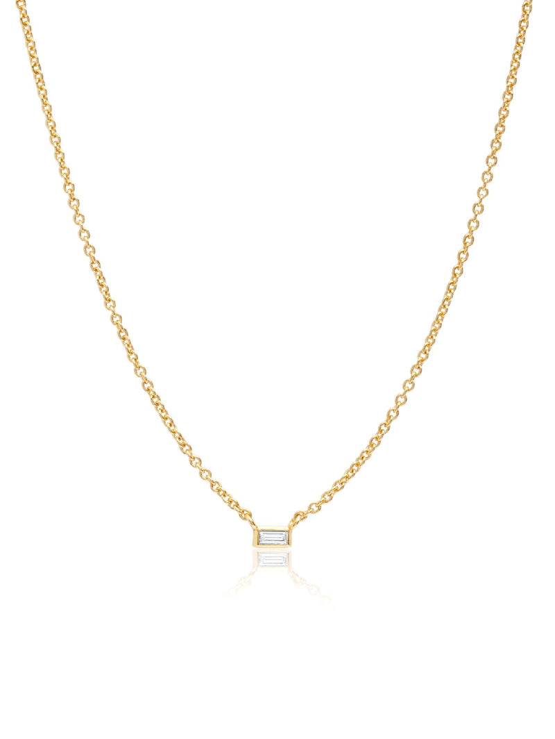 C by CRISLU - Single Baguette Necklace - CRISLU