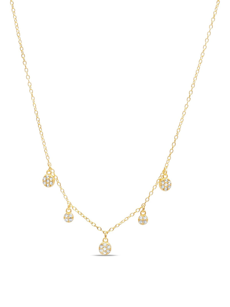 C by CRISLU - Small Pave Disc Necklace - CRISLU