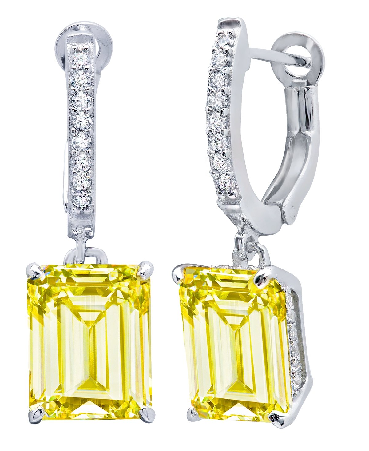 Canary Drop Earrings Finished in Pure Platinum - CRISLU