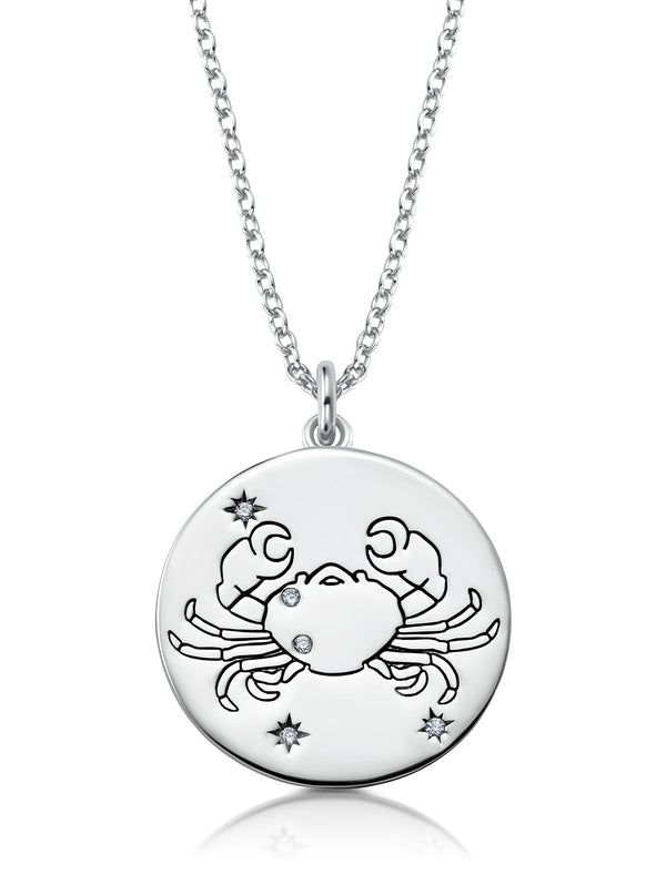 Cancer - Zodiac Necklace Finished in Pure Platinum - CRISLU
