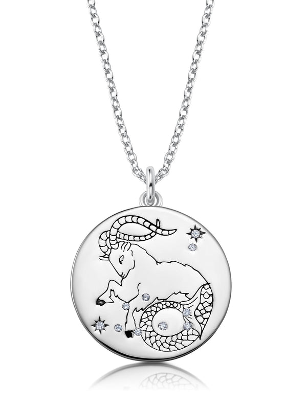 Capricorn - Zodiac Necklace Finished in Pure Platinum - CRISLU