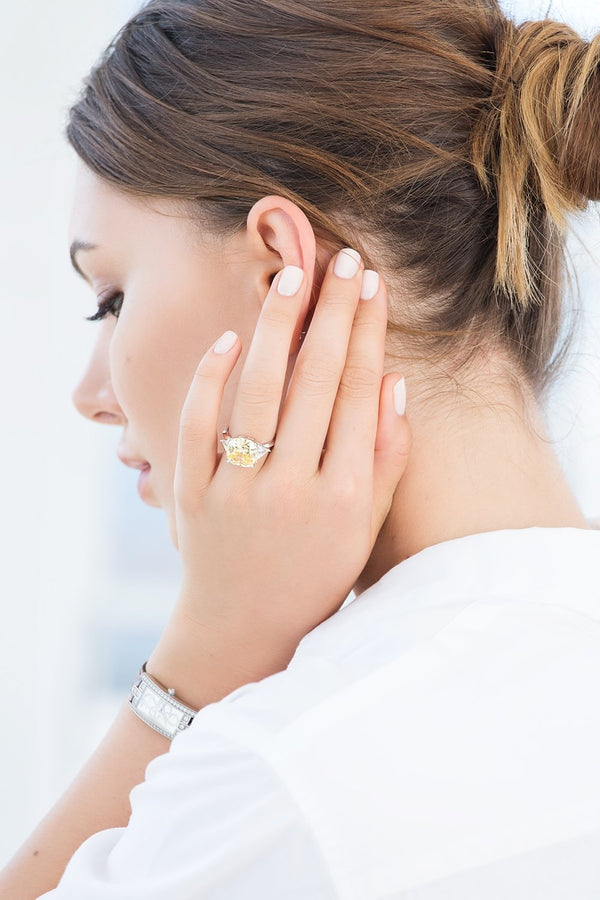 Champagne Cocktail Ring Finished in Pure Platinum - CRISLU