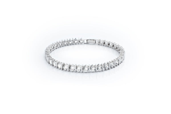 Classic Bar Tennis Bracelet Finished in Pure Platinum - CRISLU