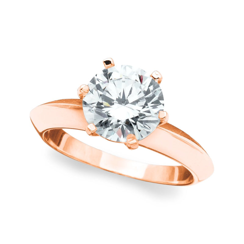 Classic Brilliant Solitaire Ring Finished in 18kt Rose Gold - CRISLU