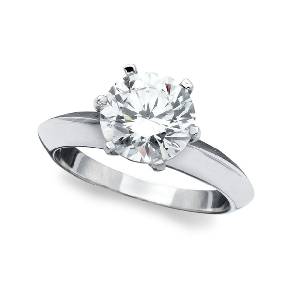 Classic Brilliant Solitaire Ring Finished in Pure Platinum - CRISLU