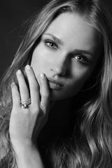 Classic Brilliant Solitaire Ring With Pave Band Finished in 18ktRose Gold - CRISLU