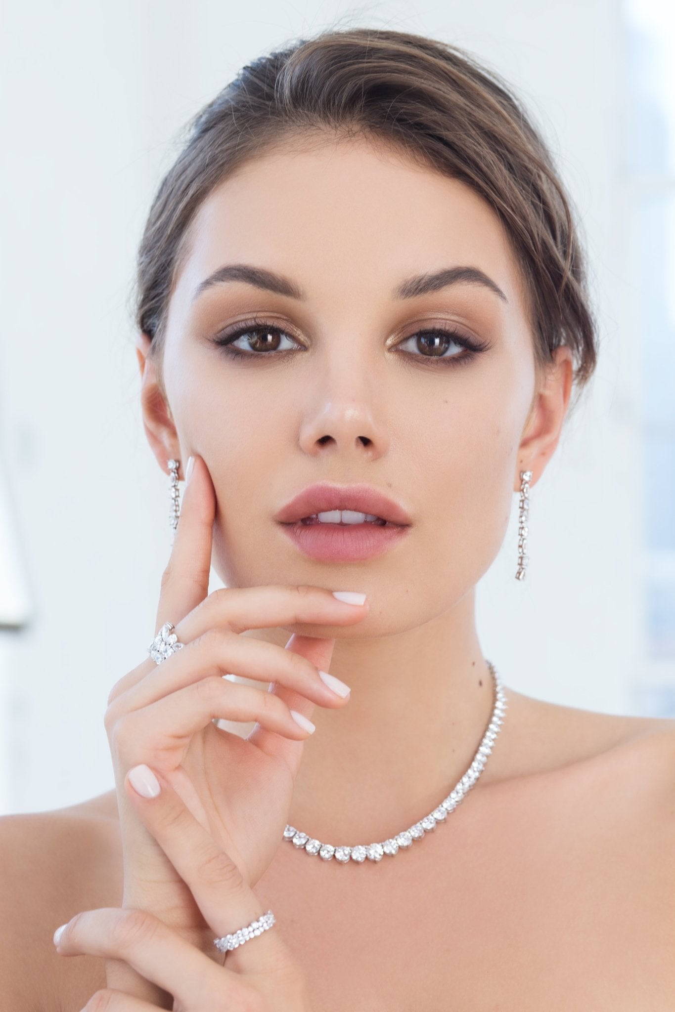 Classic Graduated Tennis Necklace Finished in 18kt Rose Gold - CRISLU