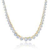 Classic Graduated Tennis Necklace Finished in 18kt Yellow Gold - CRISLU