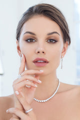 Classic Graduated Tennis Necklace Finished in Pure Platinum - CRISLU