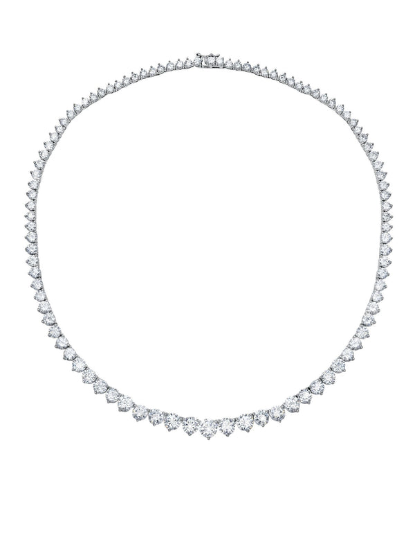 Classic Graduated Tennis Necklace Finished in Pure Platinum - CRISLU