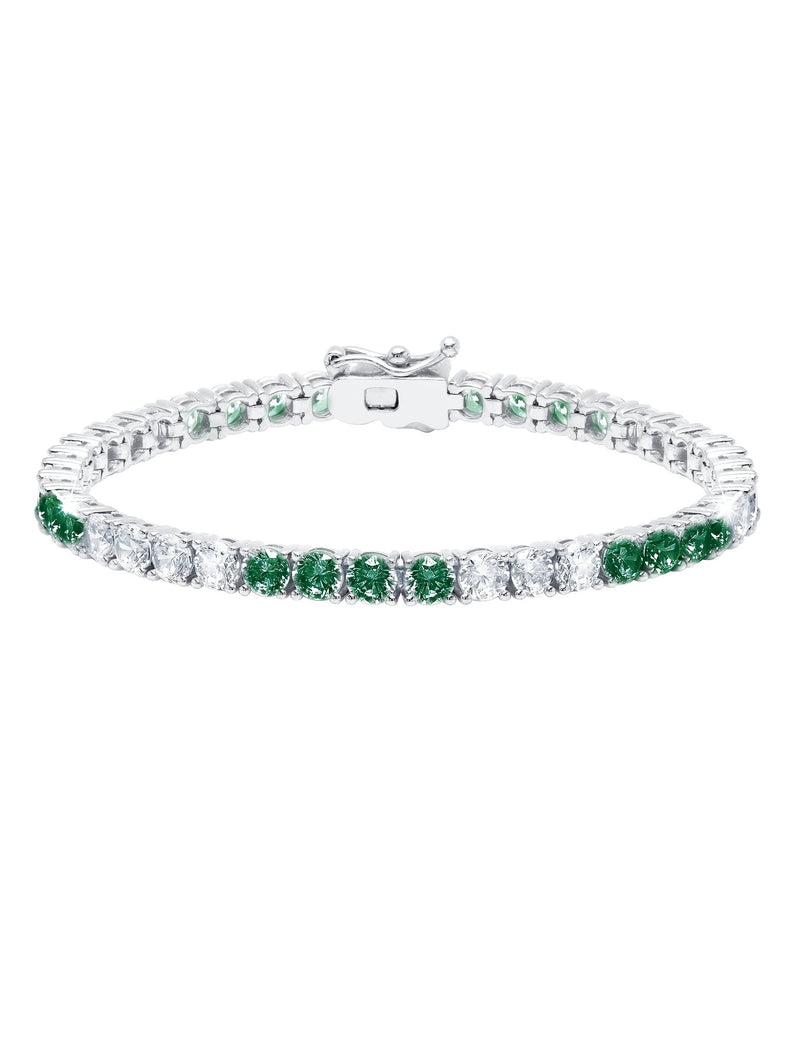 Classic Large Brilliant Tennis Bracelet Finished in Pure Platinum - CRISLU