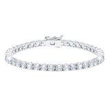 Classic Large Brilliant Tennis Bracelet Finished in Pure Platinum - CRISLU