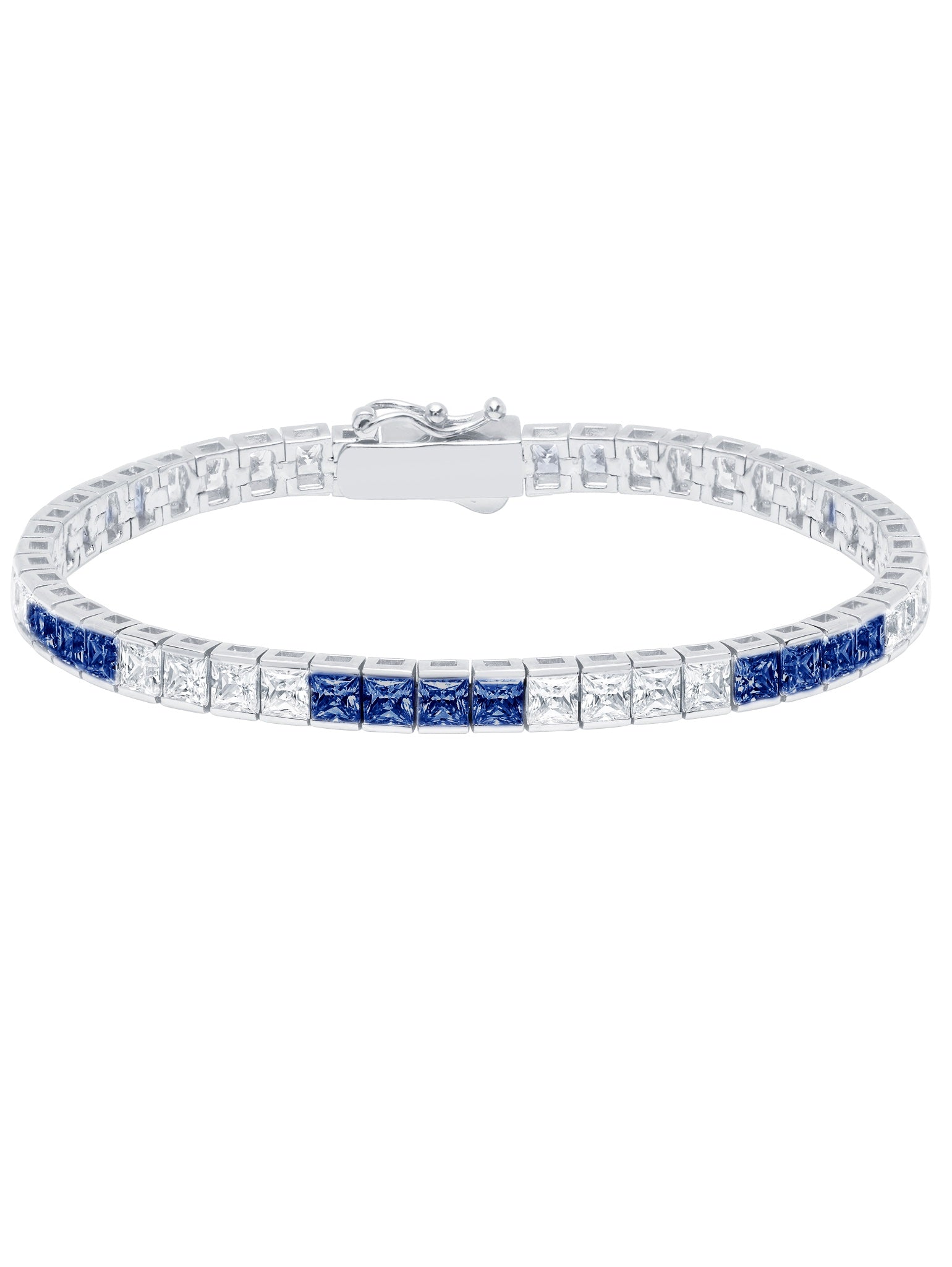 Classic Large Princess Tennis Bracelet Finished in Pure Platinum CRISLU