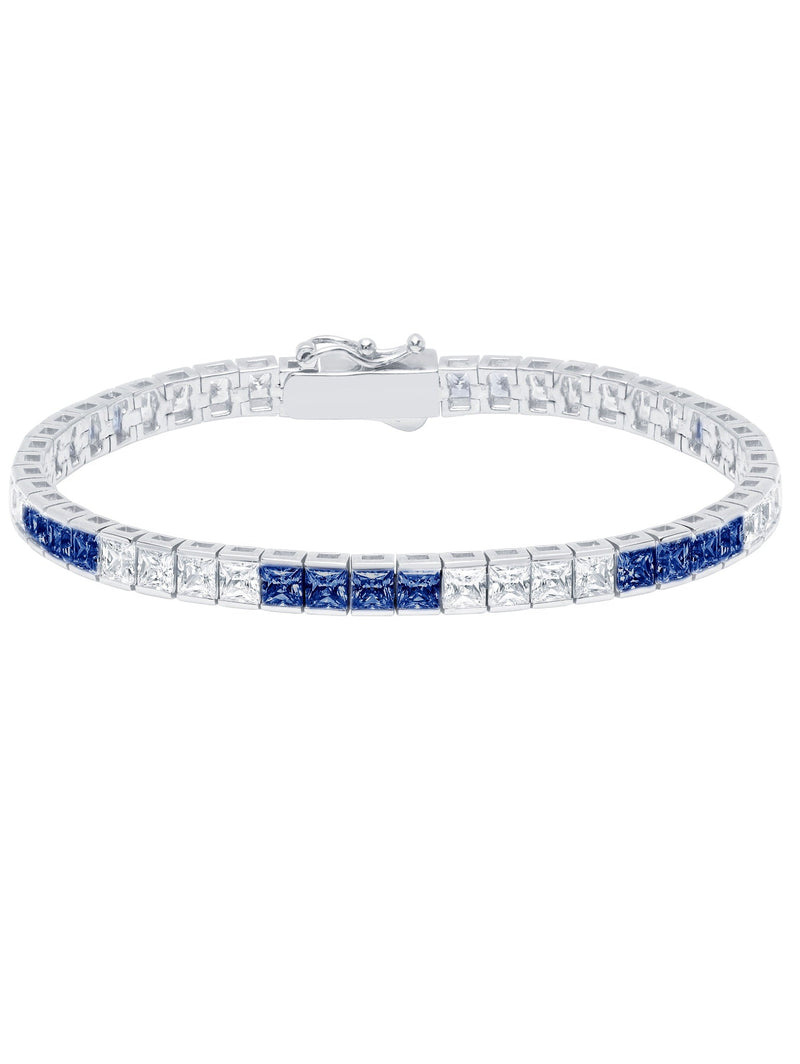 Classic Large Princess Tennis Bracelet Finished in Pure Platinum - CRISLU