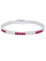 Classic Large Princess Tennis Bracelet Finished in Pure Platinum - CRISLU