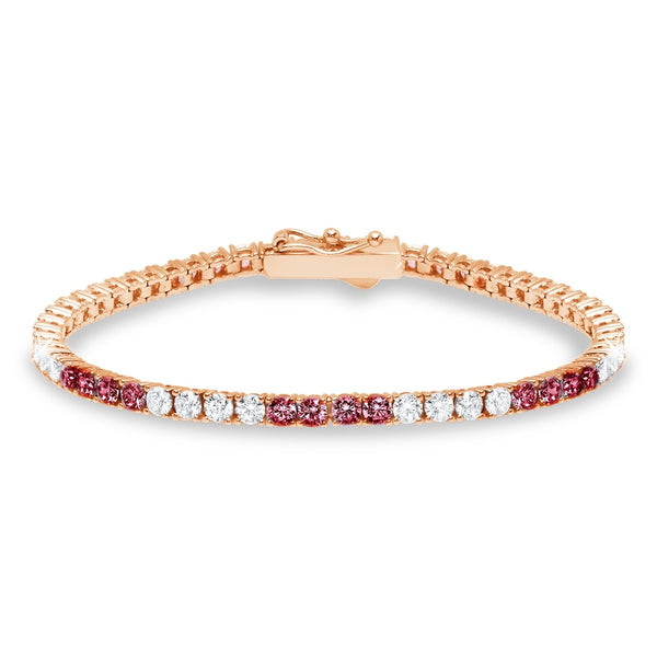 Classic Medium Brilliant Tennis Bracelet Finished in 18kt Rose Gold - CRISLU