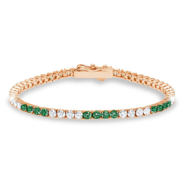 Classic Medium Brilliant Tennis Bracelet Finished in 18kt Rose Gold - CRISLU