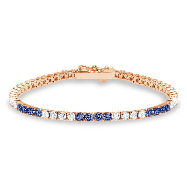 Classic Medium Brilliant Tennis Bracelet Finished in 18kt Rose Gold - CRISLU