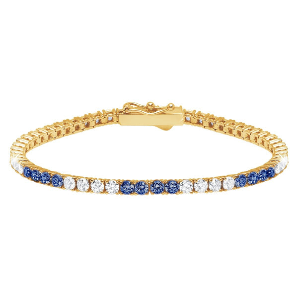 Classic Medium Brilliant Tennis Bracelet Finished in 18kt Yellow Gold - CRISLU