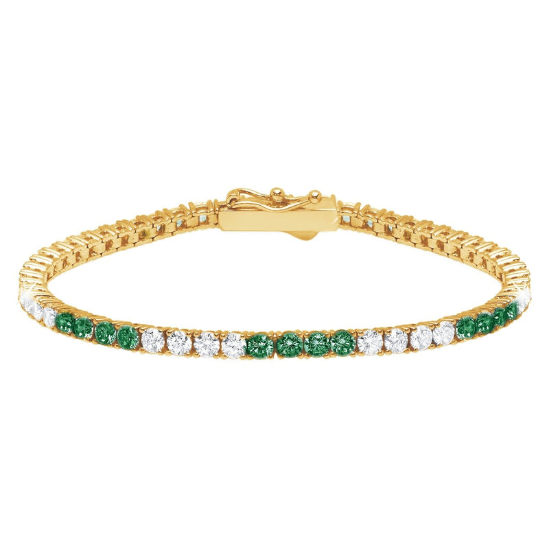 Classic Medium Brilliant Tennis Bracelet Finished in 18kt Yellow Gold - CRISLU