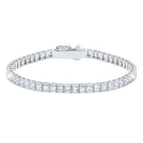 Classic Medium Princess Tennis Bracelet Finished in Pure Platinum - CRISLU