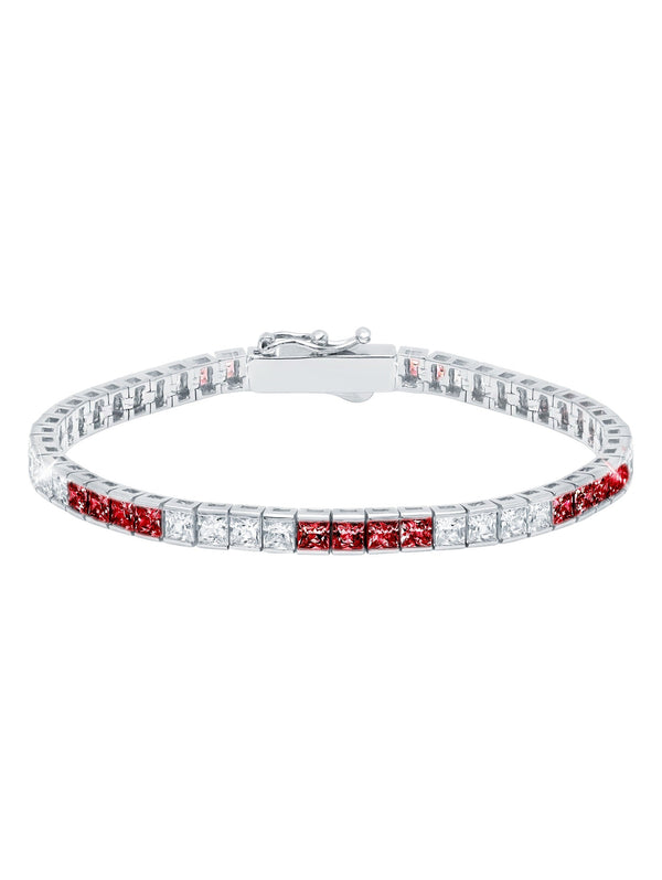 Classic Medium Princess Tennis Bracelet Finished in Pure Platinum - CRISLU