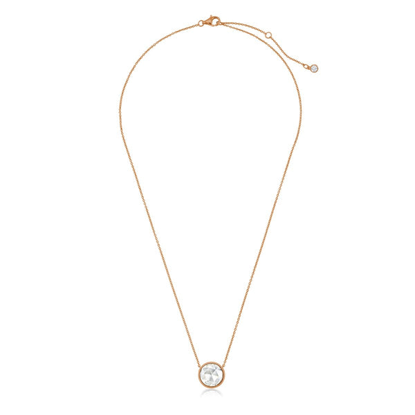 Classic Rosecut Brilliant 16"+2" Adjustable Necklace In Rose Gold - CRISLU