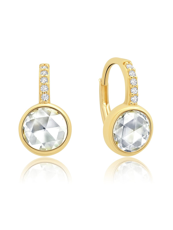 Classic Rosecut Brilliant Leverback Drop Earrings In 18kt Yellow Gold - CRISLU