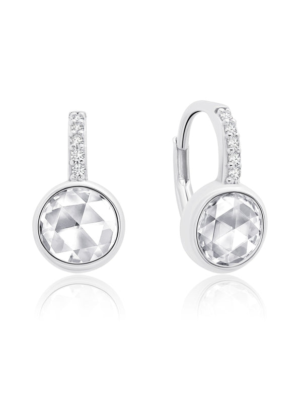 Classic Rosecut Brilliant Leverback Drop Earrings In Pure Platinum - CRISLU