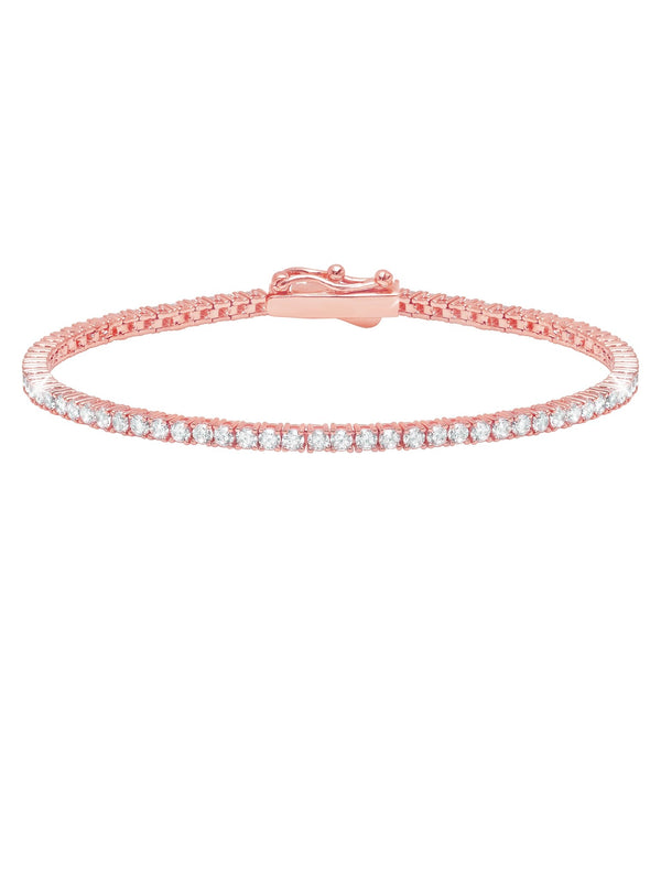 Classic Small Brilliant Tennis Bracelet Finished in 18kt Rose Gold - CRISLU