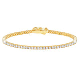 Classic Small Brilliant Tennis Bracelet Finished in 18kt Yellow Gold - CRISLU