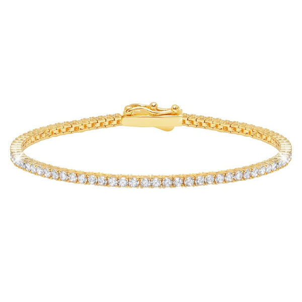 Classic Small Brilliant Tennis Bracelet Finished in 18kt Yellow Gold - CRISLU