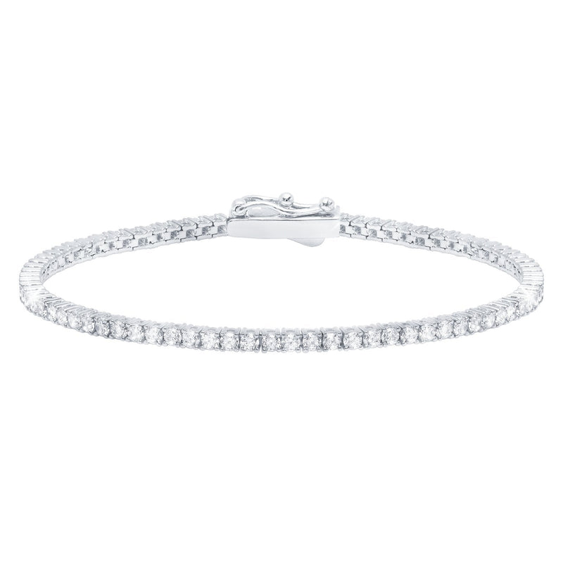 Classic Small Brilliant Tennis Bracelet Finished in Pure Platinum - CRISLU