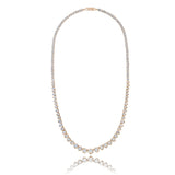 Classic Small Graduated Tennis Necklace Finished in 18kt Rose Gold - CRISLU