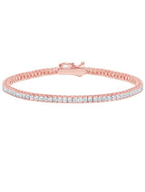 Classic Small Princess Tennis Bracelet Finished in 18kt Rose Gold - CRISLU