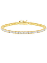 Classic Small Princess Tennis Bracelet Finished in 18kt Yellow Gold - CRISLU