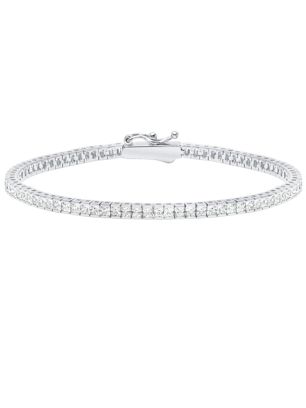 Classic Small Princess Tennis Bracelet Finished in Pure Platinum - CRISLU