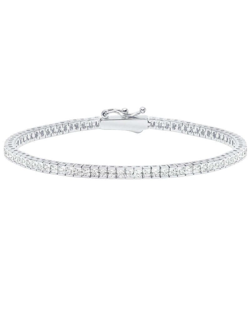 Classic Small Princess Tennis Bracelet Finished in Pure Platinum - CRISLU