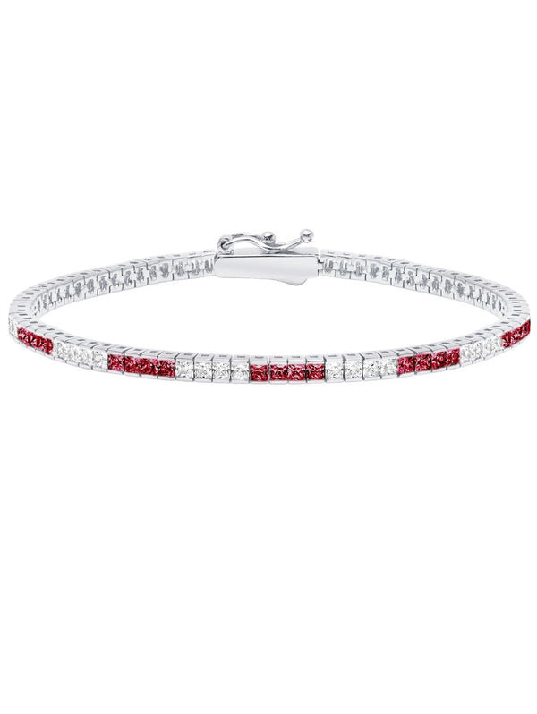 Classic Small Princess Tennis Bracelet Finished in Pure Platinum - CRISLU