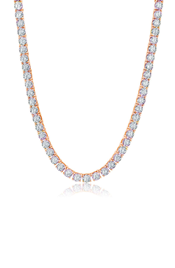 Classic Tennis Necklace Finished in 18kt Rose Gold - 16" - CRISLU