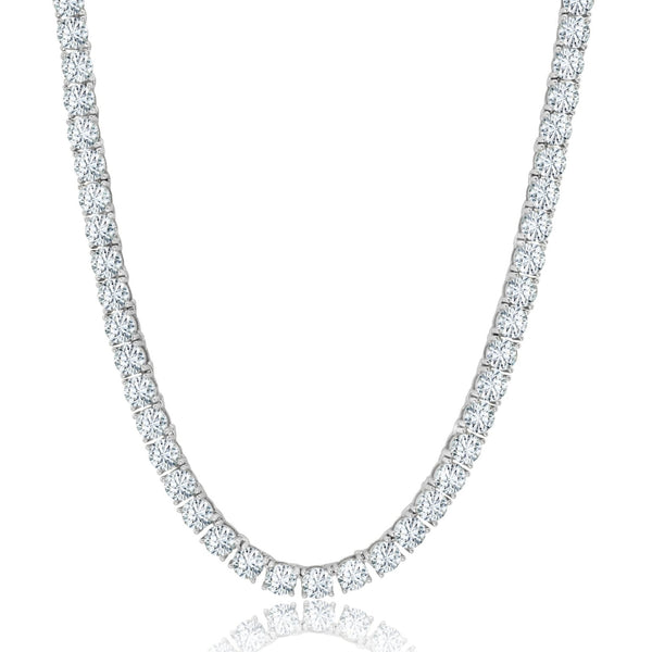 Classic Tennis Necklace Finished in Pure Platinum - 16" - CRISLU