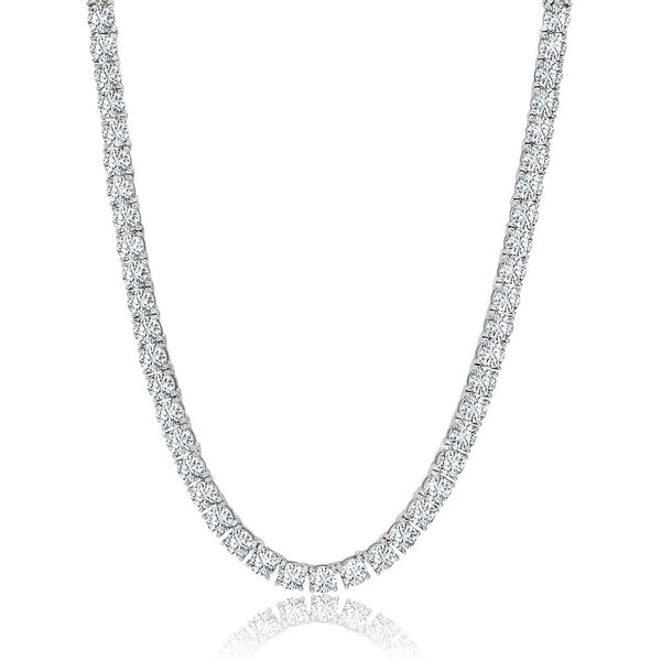 Classic Tennis Necklace Finished in Pure Platinum - 18" - CRISLU