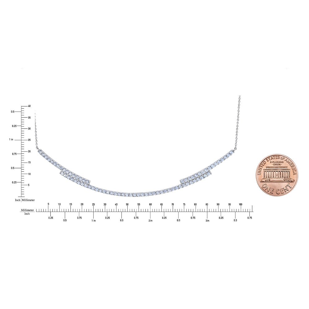 Clear Regal Round Cut 16'' Long Bar Necklace - CRISLU