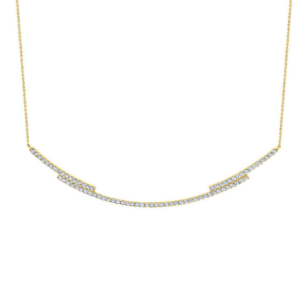 Clear Regal Round Cut 16'' Long Bar Necklace - CRISLU