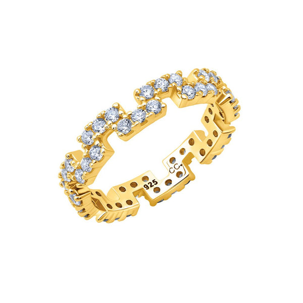 Clear Regal Round Cut Eternity Band Ring - CRISLU