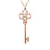 Clover Key Pendant Finished in 18kt Rose Gold - CRISLU
