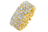 Cluster Large Eternity Ring Finished in 18kt Yellow Gold - CRISLU