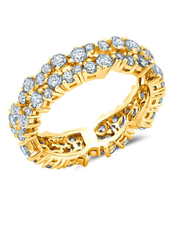 Cluster Small Eternity Ring Finished in 18kt Yellow Gold - CRISLU